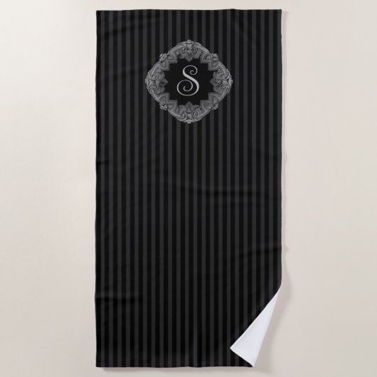 Elegant, Monogramm Strandtuch (Vorderseite)