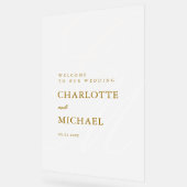 Elegant, Monogramm, weiß, transparent, Hochzeit Acrylschild (Winkel)