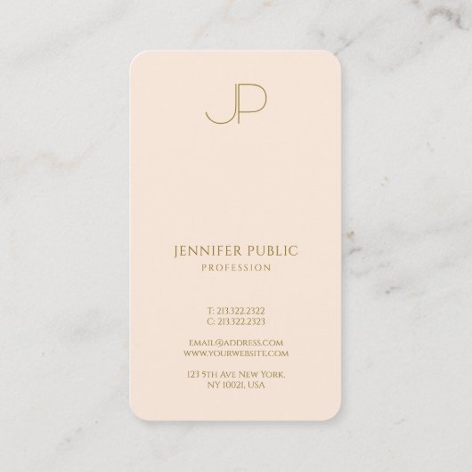 Elegant Monogrammed Template Luxurious Visitenkarte (Rückseite)