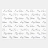 Elegant Monotone Schwarz-weiß Frohe Weihnachten Geschenkpapier Set (Vorderseite 2)