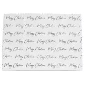 Elegant Monotone Schwarz-weiß Frohe Weihnachten Große Geschenktüte (Vorderseite)