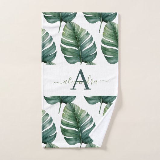 Elegant Monstera Greenery Botanical Towel Set (Handtuch)