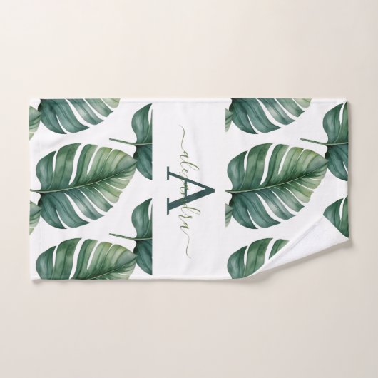 Elegant Monstera Greenery Botanical Towel Set (Handtuch)