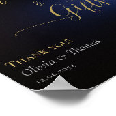 Elegant Moody Black Dark Lila Eucalyptus Wedding Poster (Ecke)