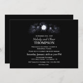 Elegant Moody Black Floral Post Wedding Einladung (Vorne/Hinten)