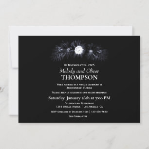 Elegant Moody Black Floral Post Wedding Einladung