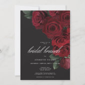Elegant Moody Blood Rose Floral Bridal Brunch Einladung (Vorderseite)