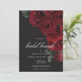 Elegant Moody Blood Rose Floral Bridal Brunch Einladung (Stehend Vorderseite)