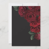 Elegant Moody Blood Rose Floral Geburtstag Einladung (Rückseite)