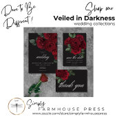 Elegant Moody Blood Rote Rose Floral Wedding Einladung