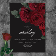 Elegant Moody Blood Rote Rose Floral Wedding