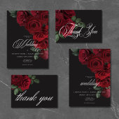 Elegant Moody Blood Rote Rose Floral Wedding Einladung