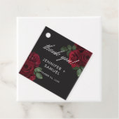 Elegant Moody Blood Rote Rose Floral Wedding Geschenkanhänger (Beispiel)