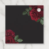 Elegant Moody Blood Rote Rose Floral Wedding Geschenkanhänger (Rückseite)