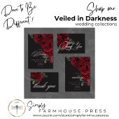 Elegant Moody Blood Rote Rosen floral Tischnummer