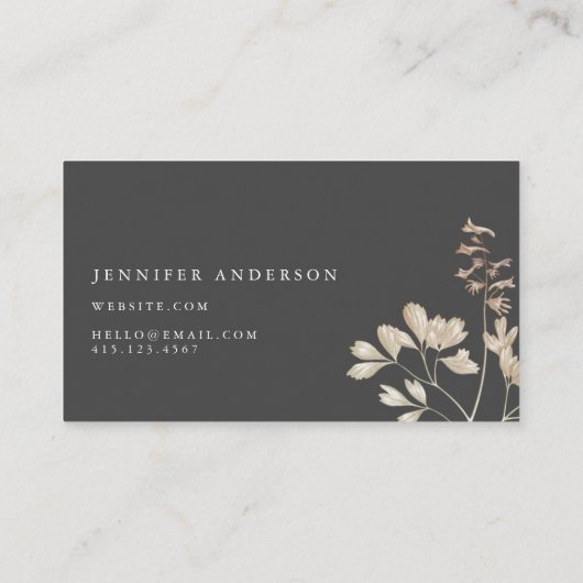 Elegant Moody Boho Modern Visitenkarte (Rückseite)