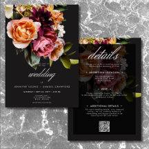 Elegant Moody Burgundy & Pink floral zwei Seiten