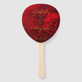 Elegant Moody Burgundy Red Floral Wedding Fächer