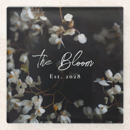 Elegant Moody Dark Floral  Glasuntersetzer (Vorderseite)