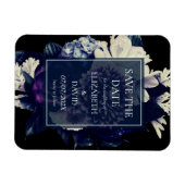 Elegant Moody Dark Floral Wedding Magnet (Horizontal)