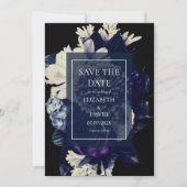 Elegant Moody Dark Floral Wedding Save The Date (Vorderseite)