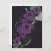 Elegant Moody Dark Lila Orchids Bouquet Wedding Einladung (Rückseite)