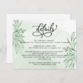 Elegant Moody Eucalyptus Greenerity Wedding Detail Begleitkarte (Vorne/Hinten)