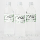 Elegant Moody Eucalyptus Verlasse Grüne Hochzeit Wasserflaschenetikett (Flaschen)