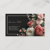 Elegant Moody Floral Pink Peony Visitenkarte (Vorderseite)