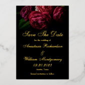 Elegant Moody Floral Wedding Save the Date Foto Folieneinladung (Vorderseite)