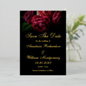 Elegant Moody Floral Wedding Save the Date Foto Folieneinladung (Stehend vorne)