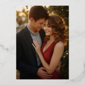 Elegant Moody Floral Wedding Save the Date Foto Folieneinladung (Rückseite)