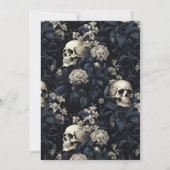 Elegant Moody Gothic Floral Skulls Handfasting Einladung (Rückseite)