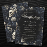 Elegant Moody Gothic Floral Skulls Handfasting Einladung<br><div class="desc">Wow deine Freunde und Familie mit diesem herrlichen eleganten Gotischen Moody Floral Skulls Handfasting Einladung Design, dass sicher einen bleibenden Eindruck zu machen. Füllen Sie die Felder mit Ihren persönlichen Informationen in dieser leicht zu bearbeiten Vorlage erstellt, um Einladungen einfach und weniger zeitaufwendig zu machen. Dieses Bohemische Moody Dark Design...</div>