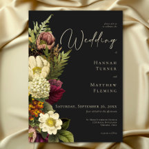 Elegant Moody Jewel Vintag Floral Wedding