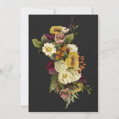 Elegant Moody Jewel Vintag Floral Wedding Einladung (Rückseite)