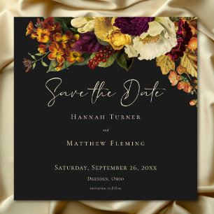 Elegant Moody Jewel Vintag Floral Wedding Save The Date