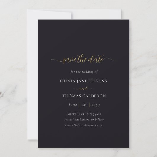 Elegant Moody Lila Floral Wedding Save the Date Einladung (Rückseite)