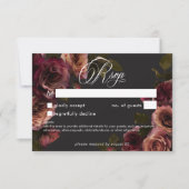 Elegant Moody Mutes Rost Burgundy Floral No Dinner RSVP Karte (Vorderseite)