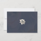 Elegant Moody Navy Blue Floral Save The Date (Rückseite)