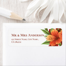 Elegant Moody Orange Floral Wedding Address