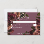 Elegant Moody Soft Rust Burgundy Floral No Dinner RSVP Karte (Vorderseite)