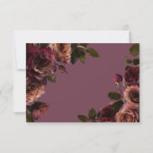 Elegant Moody Soft Rust Burgundy Floral No Dinner RSVP Karte (Rückseite)