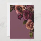 Elegant Moody Soft Rust & Burgundy Floral Wedding Einladung (Rückseite)