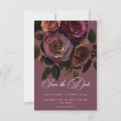 Elegant Moody Soft Rust & Burgundy Floral Wedding Save The Date (Vorderseite)