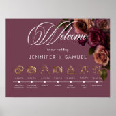 Elegant Moody Soft Rust Burgundy Order of Events  Poster (Vorne)