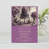 Elegant Moody Tea Party Invitation Einladung (Stehend Vorderseite)