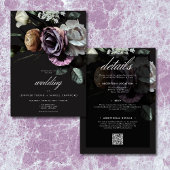 Elegant Moody Twilight floral zwei Seiten Einladung