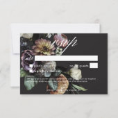 Elegant Moody Twilight Mled Floral No Dinner RSVP Karte (Vorderseite)