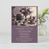 Elegant Moody Twilight Winter Tea Party Invitation Einladung (Stehend Vorderseite)